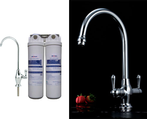 Twin Undersink Quick Change System With Three Way Mixer